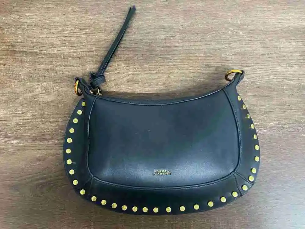 🔥 Isabel Marant Black Leather Crescent Hobo Bag Shoulder Purse